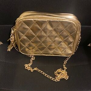 Chateau Metallic Gold Crossbody Bag